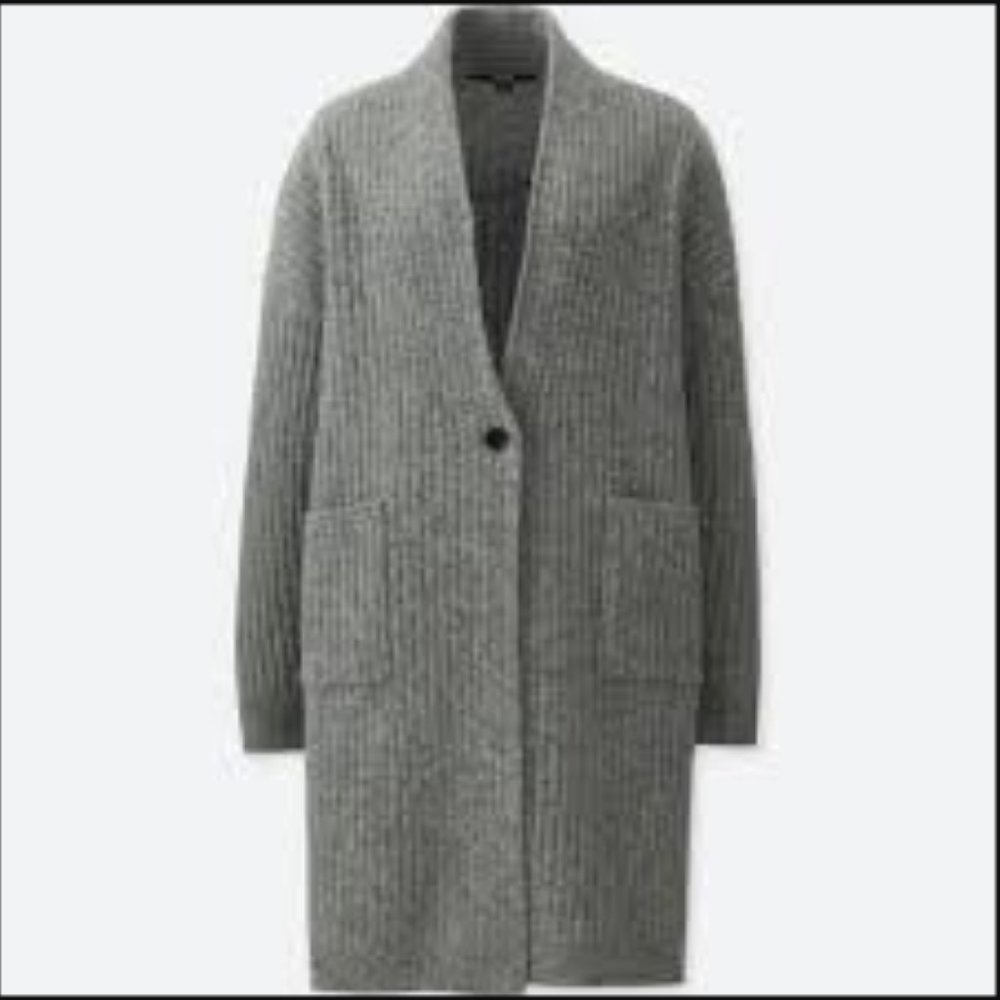 Uniqlo Wool Ribbed Knitted Coat